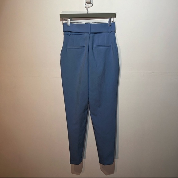 Zara - Light Blue High-Waisted Belted Trousers - Picture 3 of 5